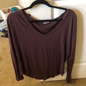 Maroon Long Sleeve V-Neck